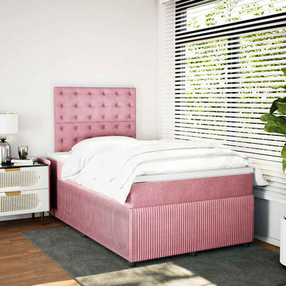 Giroletto a Molle con Materasso Rosa 120x200 cm in Velluto | homemem39