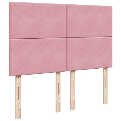 Giroletto a Molle con Materasso Rosa 140x190 cm in Velluto | homemem39