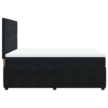 Giroletto a Molle con Materasso Nero 140x190 cm in Velluto