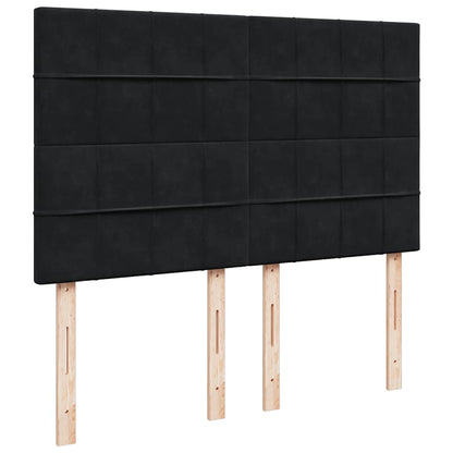 Giroletto a Molle con Materasso Nero 140x190 cm in Velluto | homemem39
