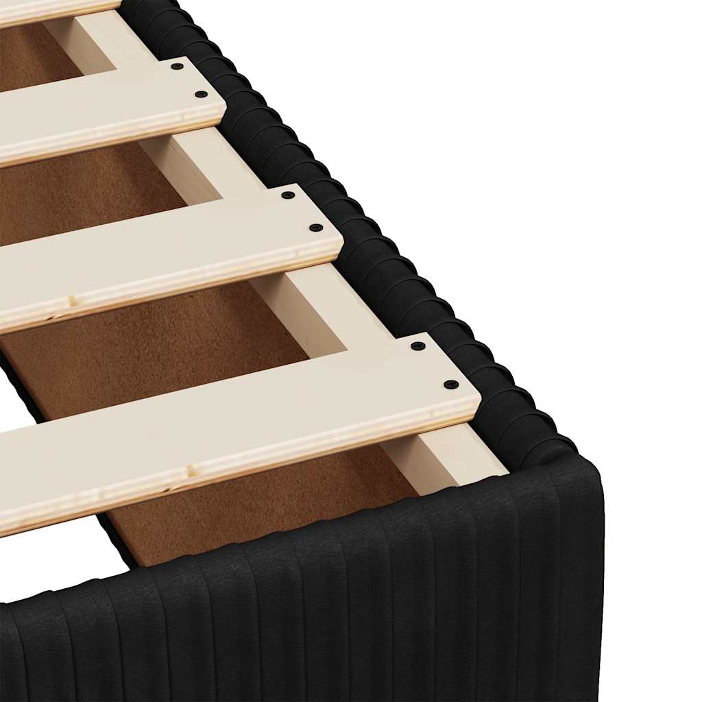 Giroletto a Molle con Materasso Nero 140x190 cm in Velluto | homemem39