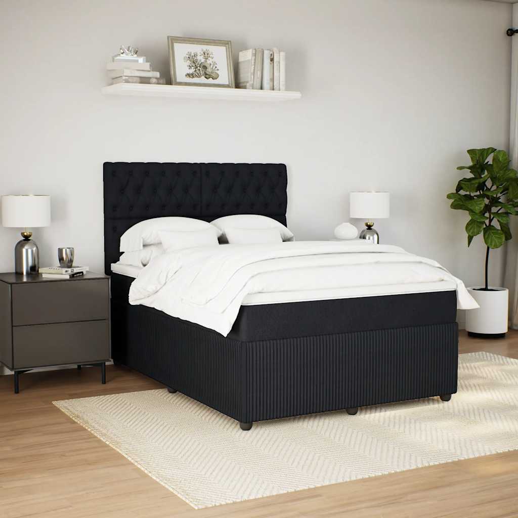 Giroletto a Molle con Materasso Nero 140x190 cm in Velluto | homemem39