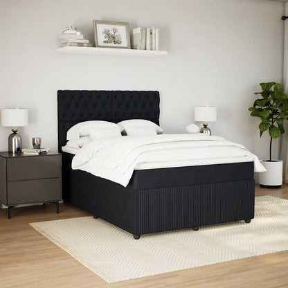Giroletto a Molle con Materasso Nero 140x190 cm in Velluto | homemem39