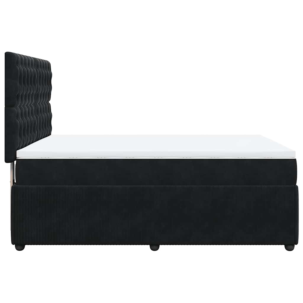 Giroletto a Molle con Materasso Nero 140x190 cm in Velluto | homemem39