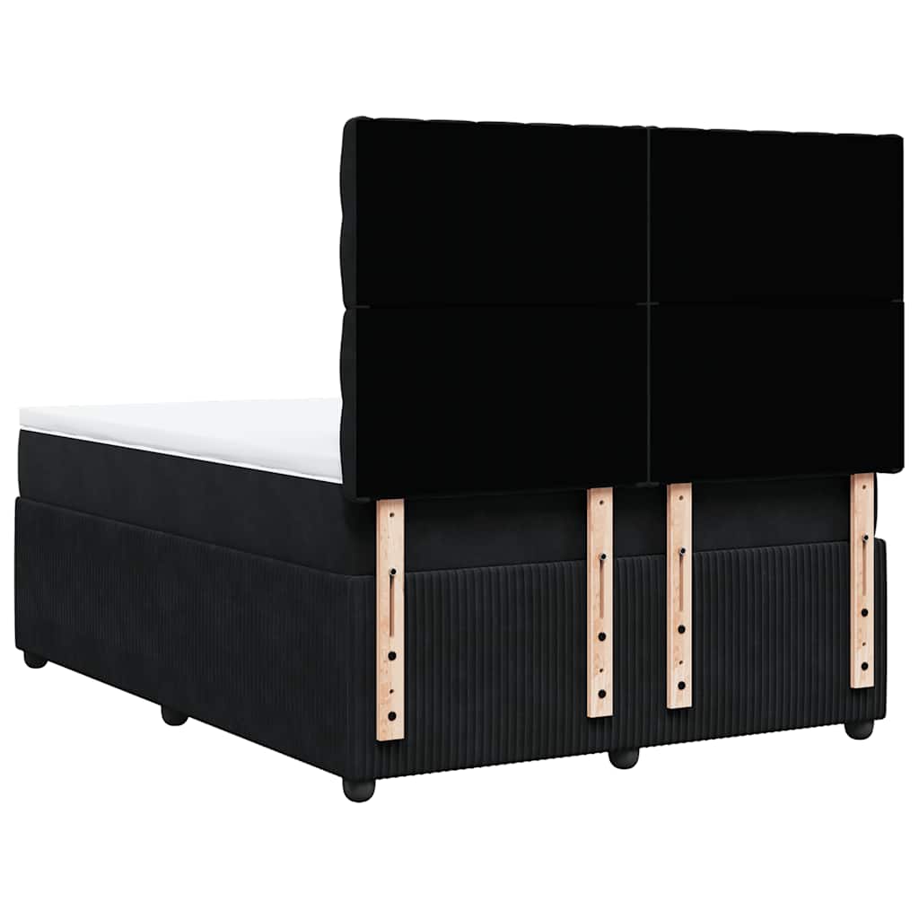 Giroletto a Molle con Materasso Nero 140x190 cm in Velluto | homemem39