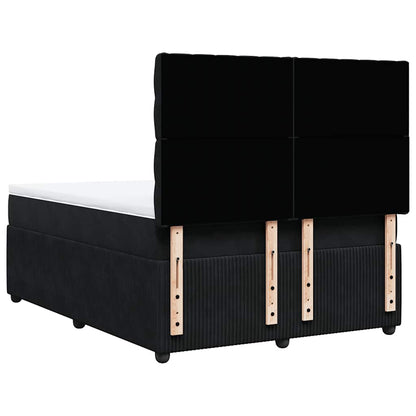 Giroletto a Molle con Materasso Nero 140x190 cm in Velluto | homemem39