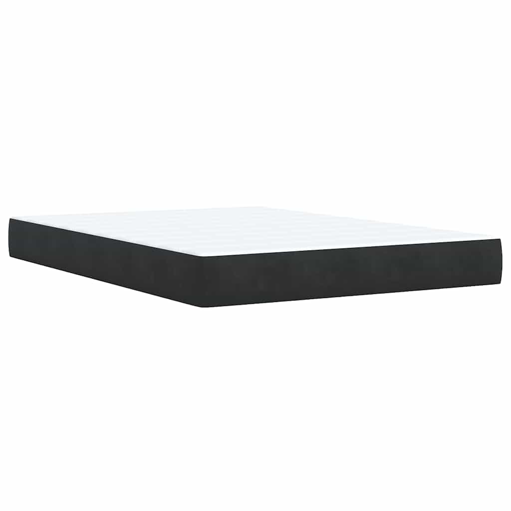 Giroletto a Molle con Materasso Nero 140x190 cm in Velluto | homemem39