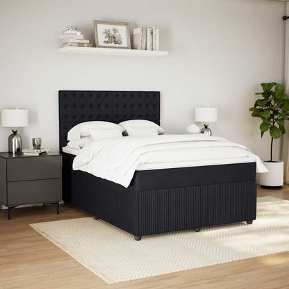 Giroletto a Molle con Materasso Nero 140x190 cm in Velluto | homemem39