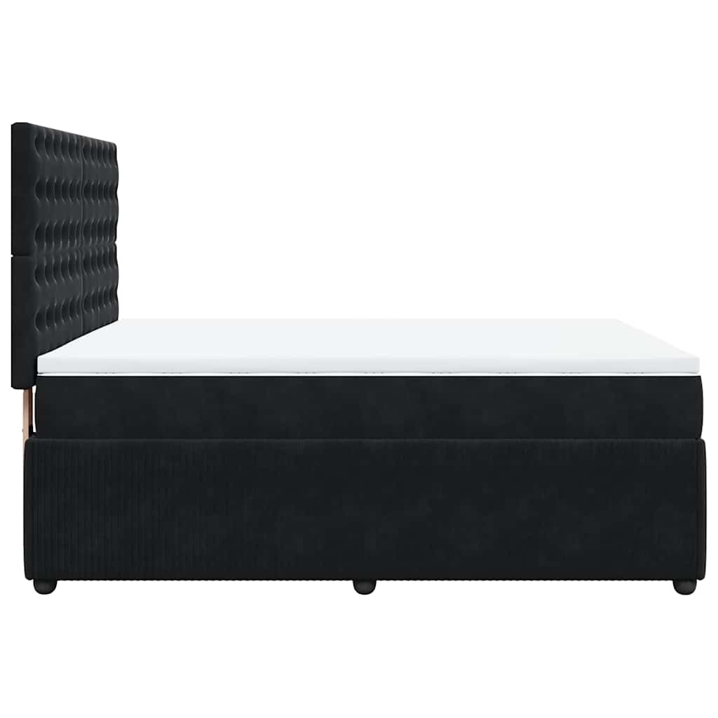 Giroletto a Molle con Materasso Nero 140x190 cm in Velluto | homemem39