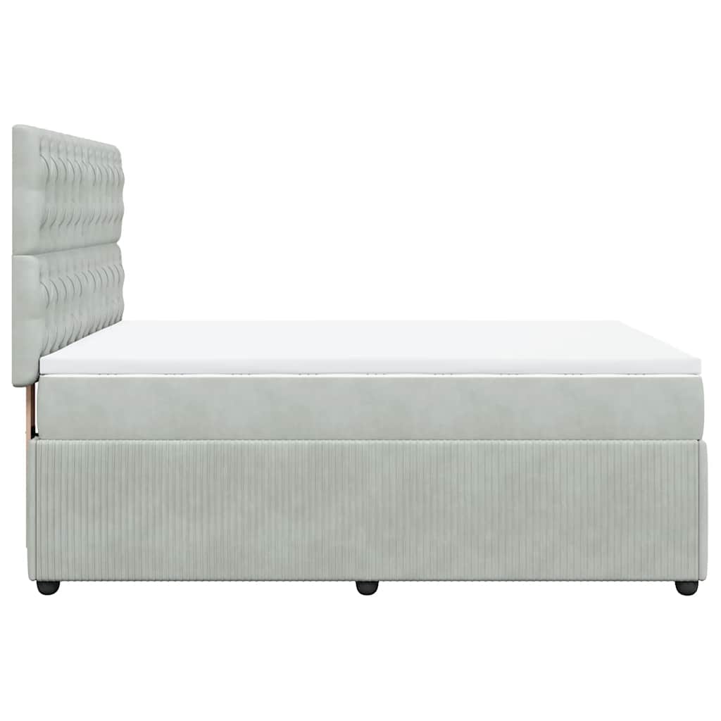 Giroletto a Molle con Materasso Grigio Chiaro 140x200cm Velluto | homemem39