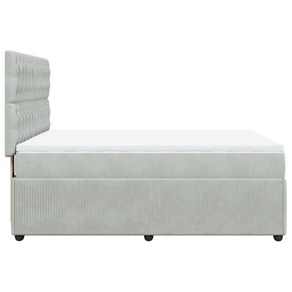 Giroletto a Molle con Materasso Grigio Chiaro 140x200cm Velluto | homemem39