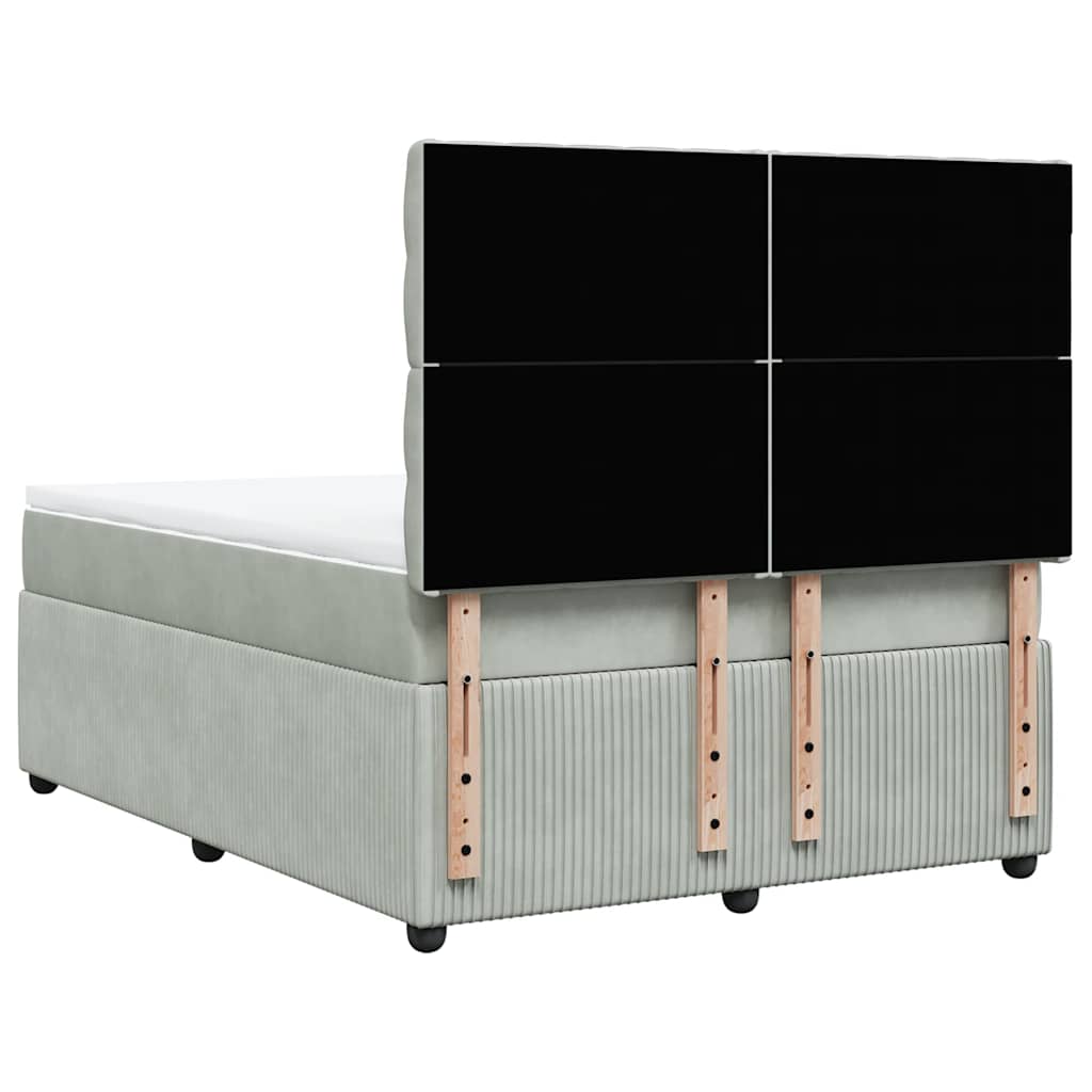 Giroletto a Molle con Materasso Grigio Chiaro 140x200cm Velluto | homemem39