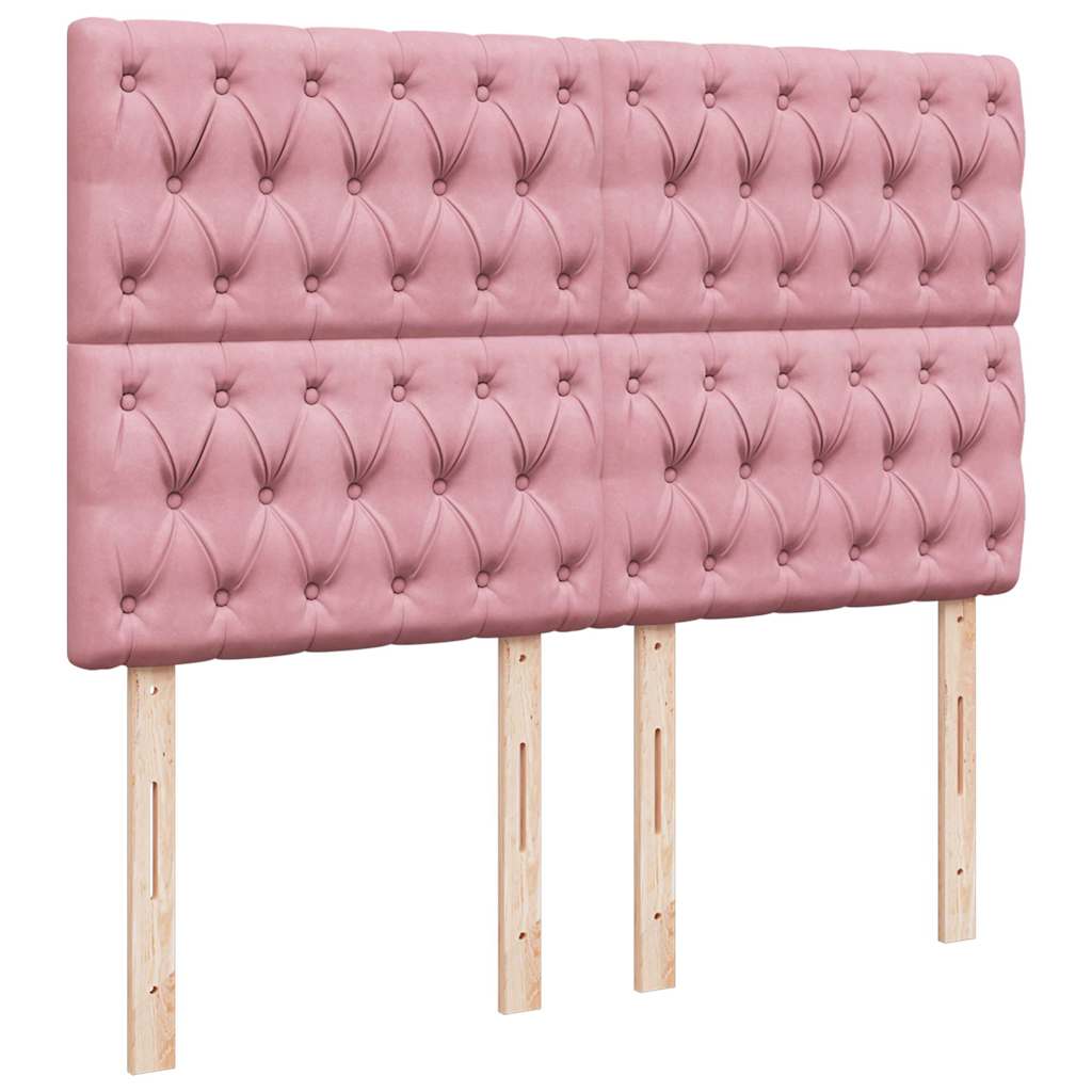 Giroletto a Molle con Materasso Rosa 140x200 cm in Velluto | homemem39