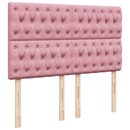 Giroletto a Molle con Materasso Rosa 140x200 cm in Velluto | homemem39