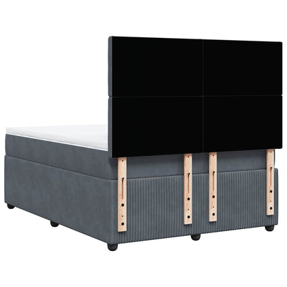 Giroletto a Molle con Materasso Grigio Scuro 140x200 cm Velluto | homemem39