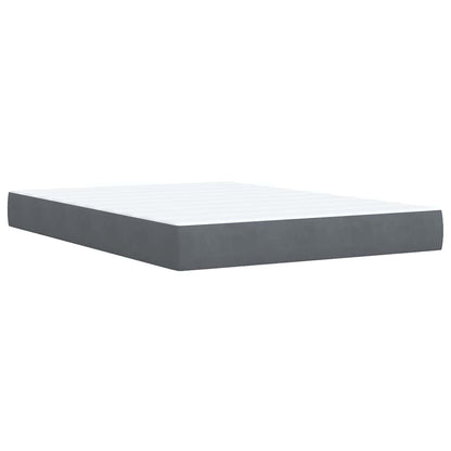 Giroletto a Molle con Materasso Grigio Scuro 140x200 cm Velluto | homemem39