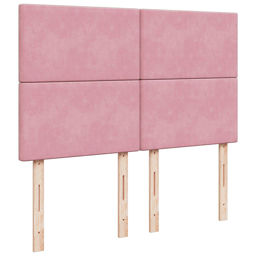 Giroletto a Molle con Materasso Rosa 160x200 cm in Velluto | homemem39