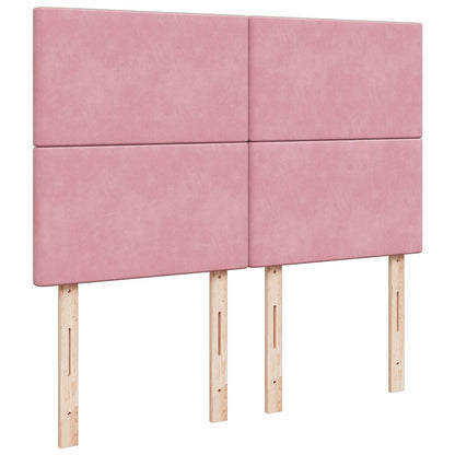 Giroletto a Molle con Materasso Rosa 160x200 cm in Velluto | homemem39