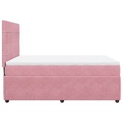 Giroletto a Molle con Materasso Rosa 160x200 cm in Velluto | homemem39