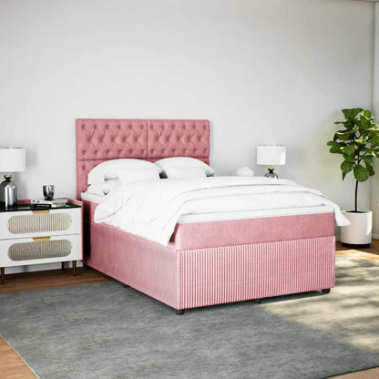 Giroletto a Molle con Materasso Rosa 160x200 cm in Velluto | homemem39