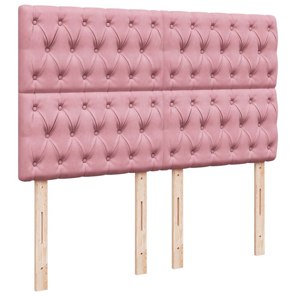Giroletto a Molle con Materasso Rosa 160x200 cm in Velluto | homemem39