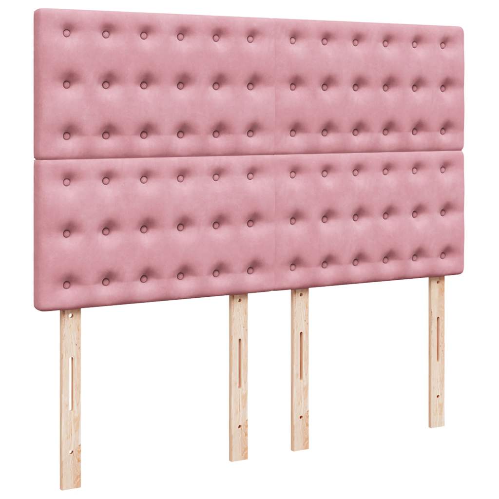 Giroletto a Molle con Materasso Rosa 160x200 cm in Velluto