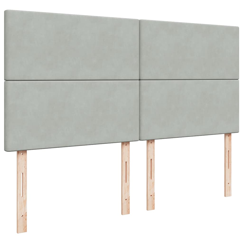 Giroletto a Molle con Materasso Grigio Chiaro 180x200cm Velluto - homemem39