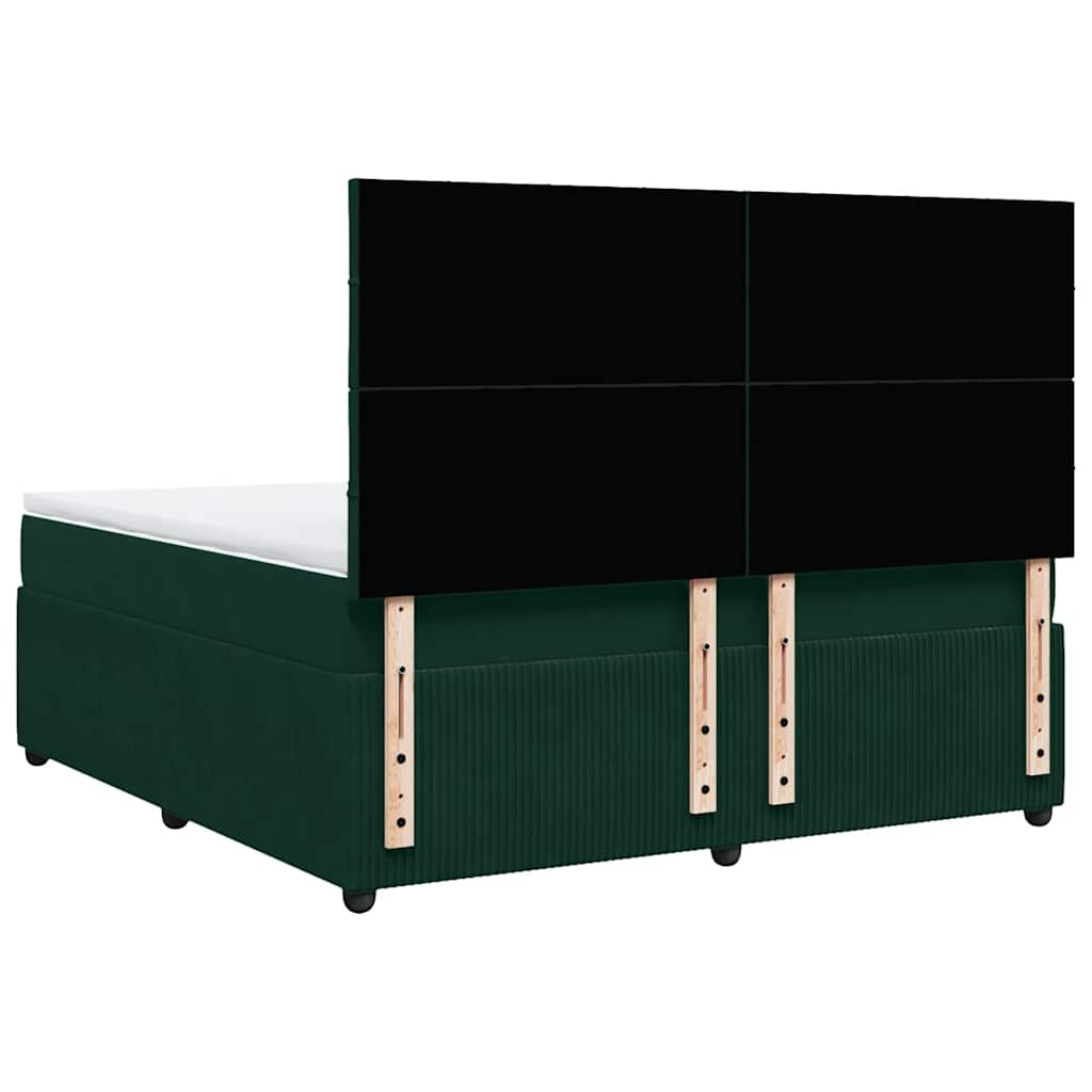 Giroletto a Molle con Materasso Verde Scuro 180x200 cm Velluto | homemem39