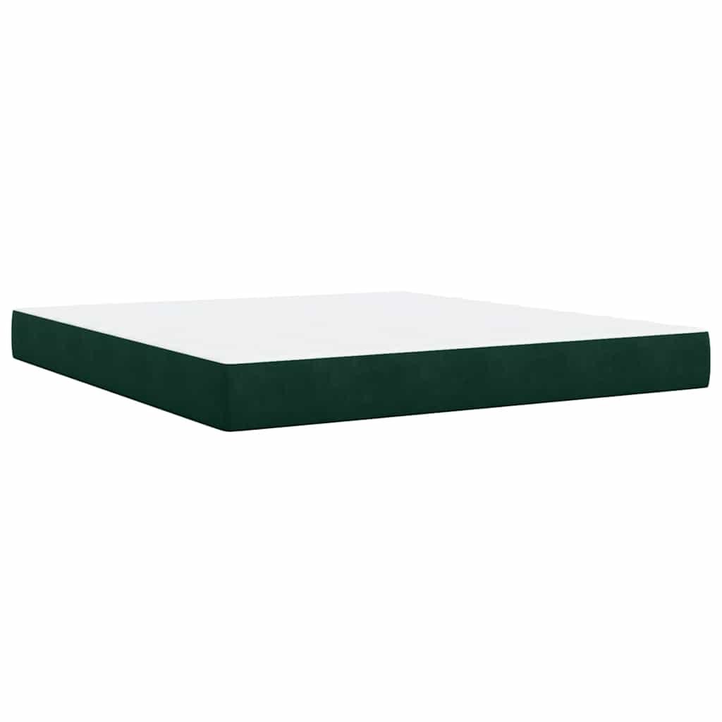 Giroletto a Molle con Materasso Verde Scuro 180x200 cm Velluto | homemem39
