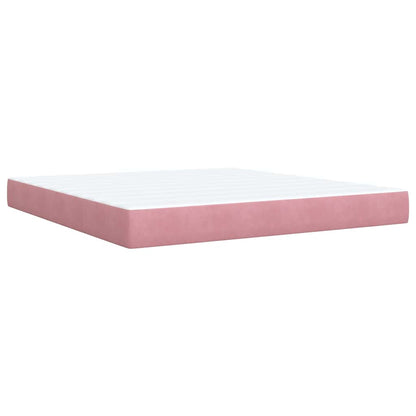 Giroletto a Molle con Materasso Rosa 180x200 cm in Velluto | homemem39