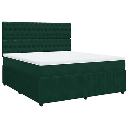 Giroletto a Molle con Materasso Verde Scuro 180x200 cm Velluto | homemem39