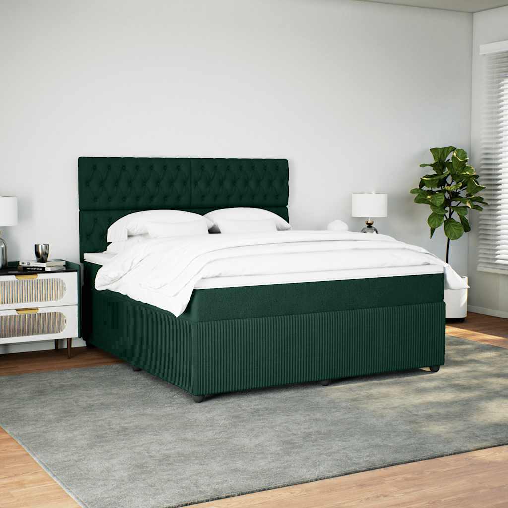 Giroletto a Molle con Materasso Verde Scuro 180x200 cm Velluto | homemem39