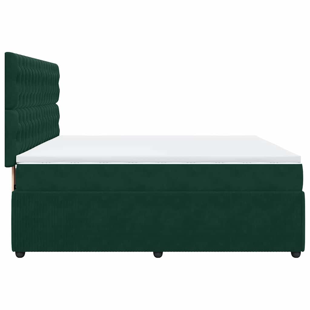 Giroletto a Molle con Materasso Verde Scuro 180x200 cm Velluto | homemem39