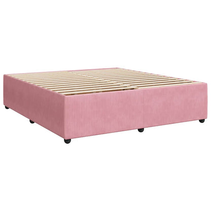 Giroletto a Molle con Materasso Rosa 180x200 cm in Velluto | homemem39