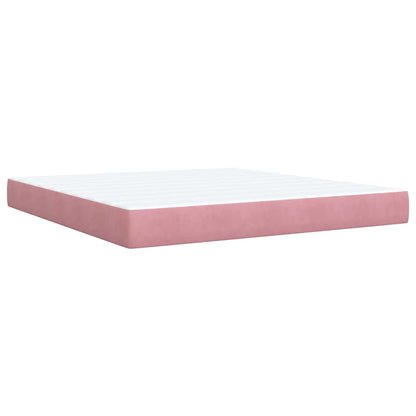 Giroletto a Molle con Materasso Rosa 180x200 cm in Velluto | homemem39
