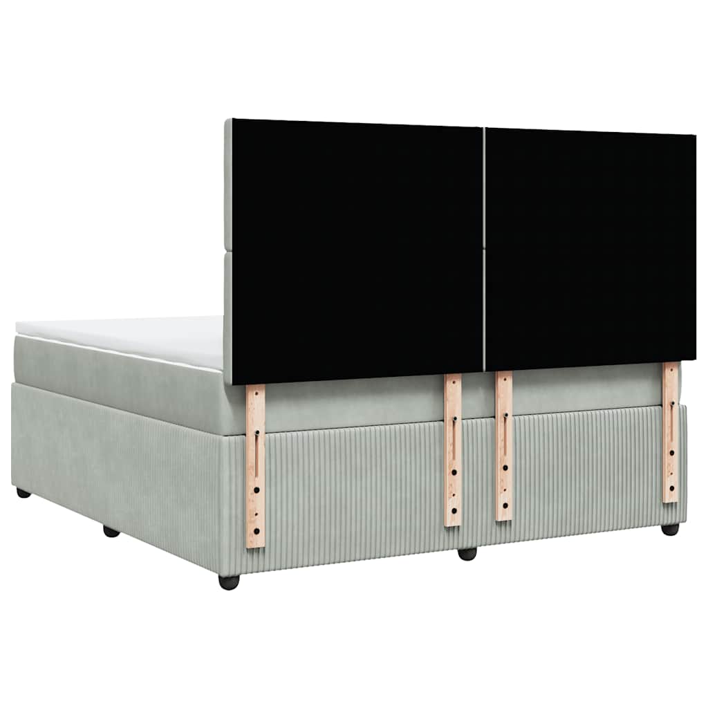 Giroletto a Molle con Materasso Grigio Chiaro 180x200cm Velluto - homemem39