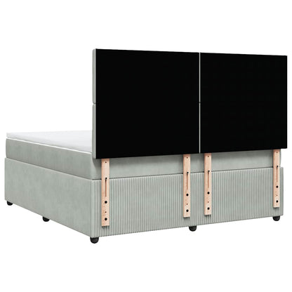 Giroletto a Molle con Materasso Grigio Chiaro 180x200cm Velluto - homemem39