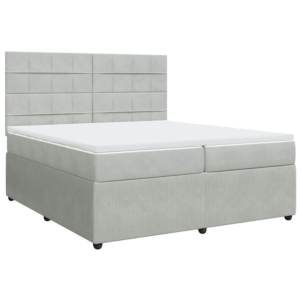 Giroletto a Molle con Materasso Grigio Chiaro 200x200cm Velluto | homemem39