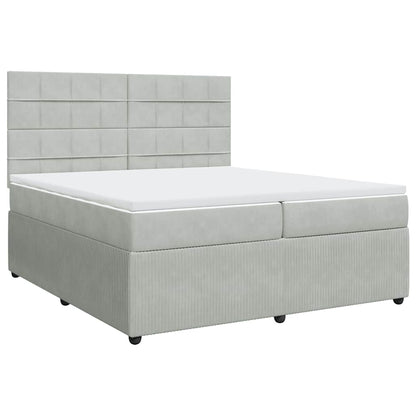 Giroletto a Molle con Materasso Grigio Chiaro 200x200cm Velluto | homemem39