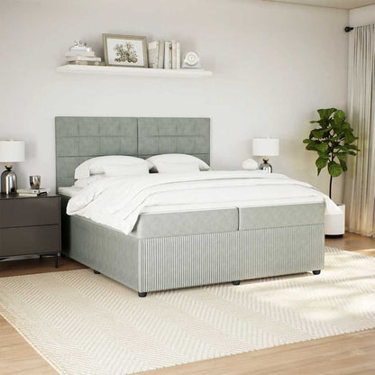 Giroletto a Molle con Materasso Grigio Chiaro 200x200cm Velluto | homemem39