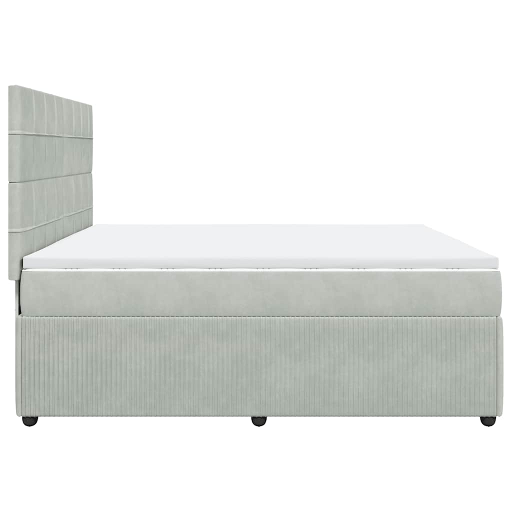 Giroletto a Molle con Materasso Grigio Chiaro 200x200cm Velluto | homemem39