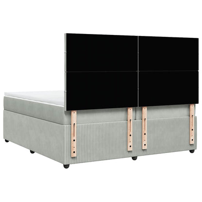 Giroletto a Molle con Materasso Grigio Chiaro 200x200cm Velluto | homemem39