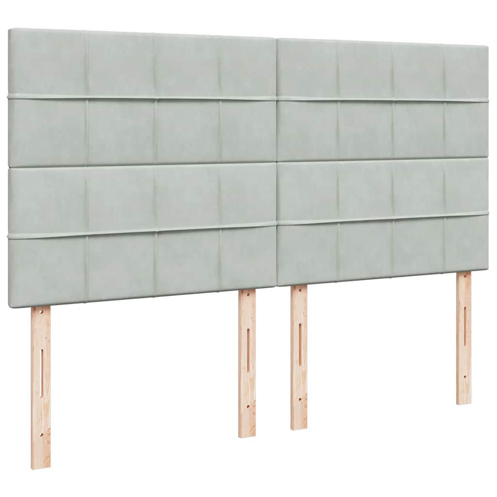 Giroletto a Molle con Materasso Grigio Chiaro 200x200cm Velluto | homemem39