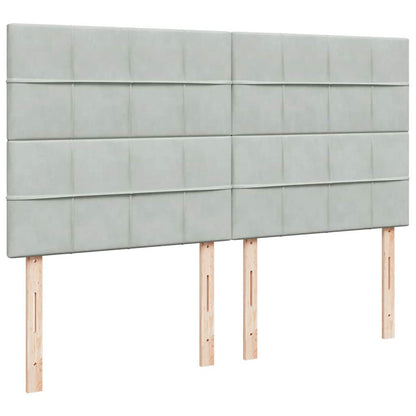 Giroletto a Molle con Materasso Grigio Chiaro 200x200cm Velluto | homemem39