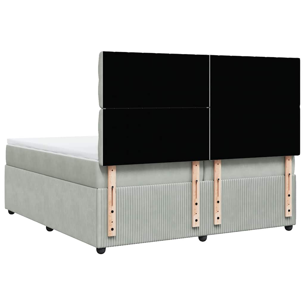 Giroletto a Molle con Materasso Grigio Chiaro 200x200cm Velluto - homemem39