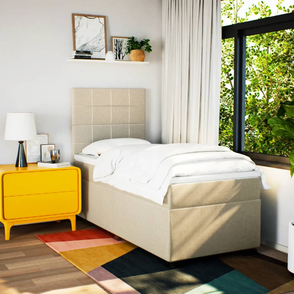 Giroletto a Molle con Materasso Crema 80x200 cm inTessuto | homemem39