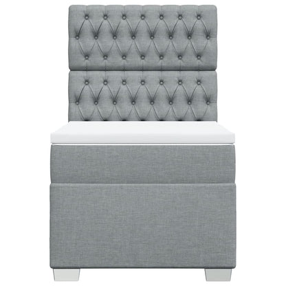 Giroletto a Molle con Materasso Grigio Chiaro 80x200 cm Tessuto