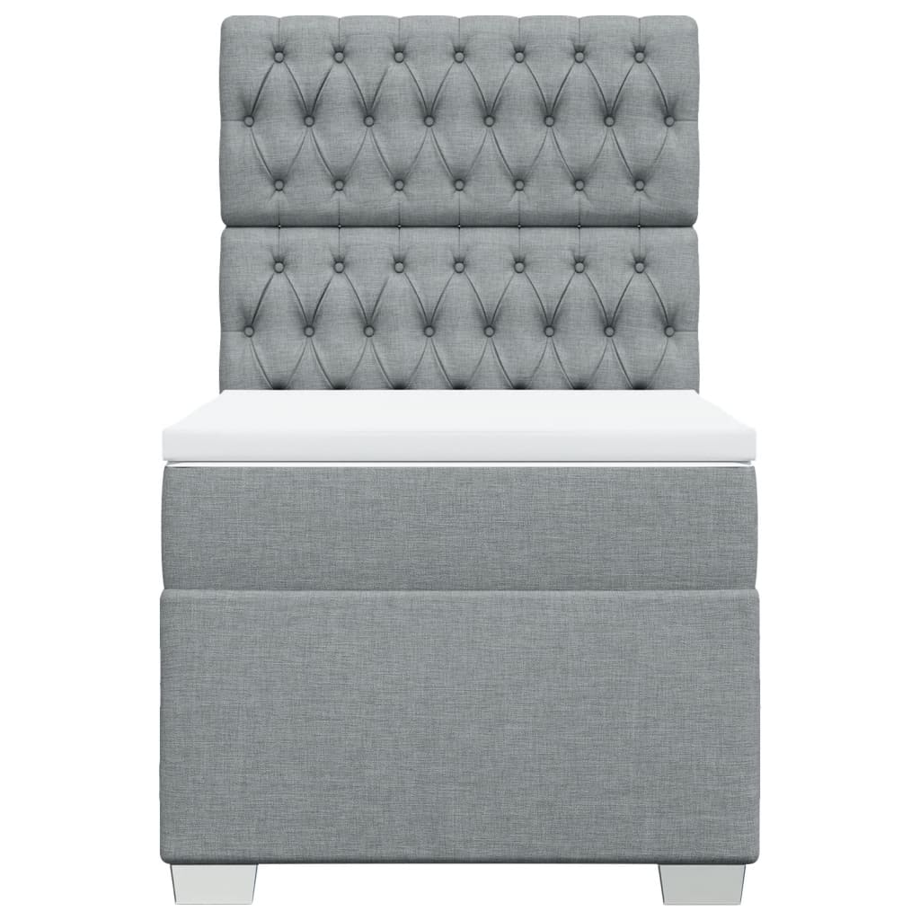 Giroletto a Molle con Materasso Grigio Chiaro 80x200 cm Tessuto
