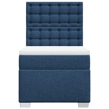 Giroletto a Molle con Materasso Blu 90x190 cm in Tessuto