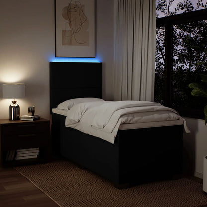 Giroletto a Molle con Materasso Nero 90x200 cm in Tessuto - homemem39